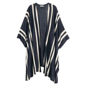 H&M Open front cardigan striped blue and white